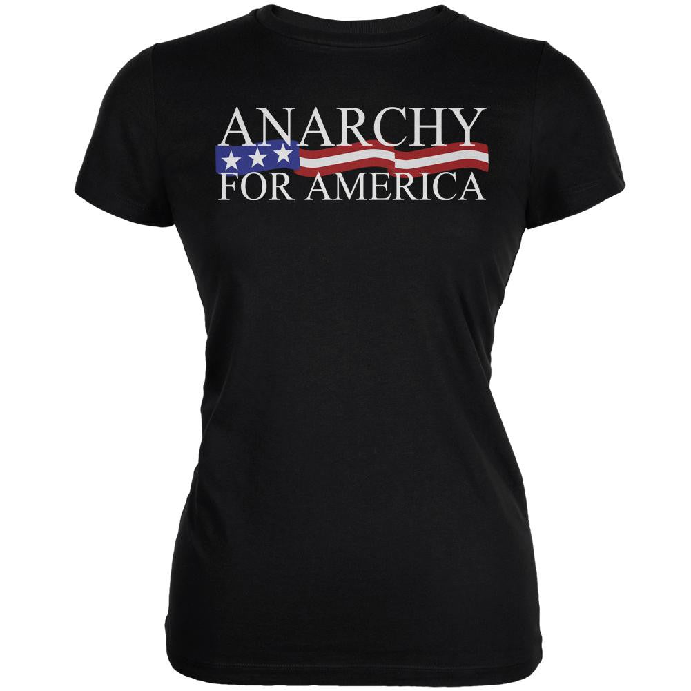 Election Anarchy for America Black Juniors Soft T-Shirt Juniors T-Shirts Old Glory 2XL Black 