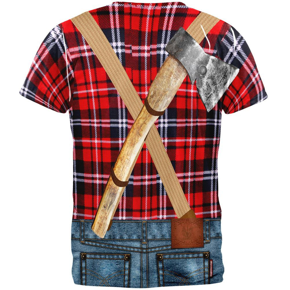 Halloween Lumberjack Costume All Over Adult T-Shirt Men's T-Shirts Old Glory   