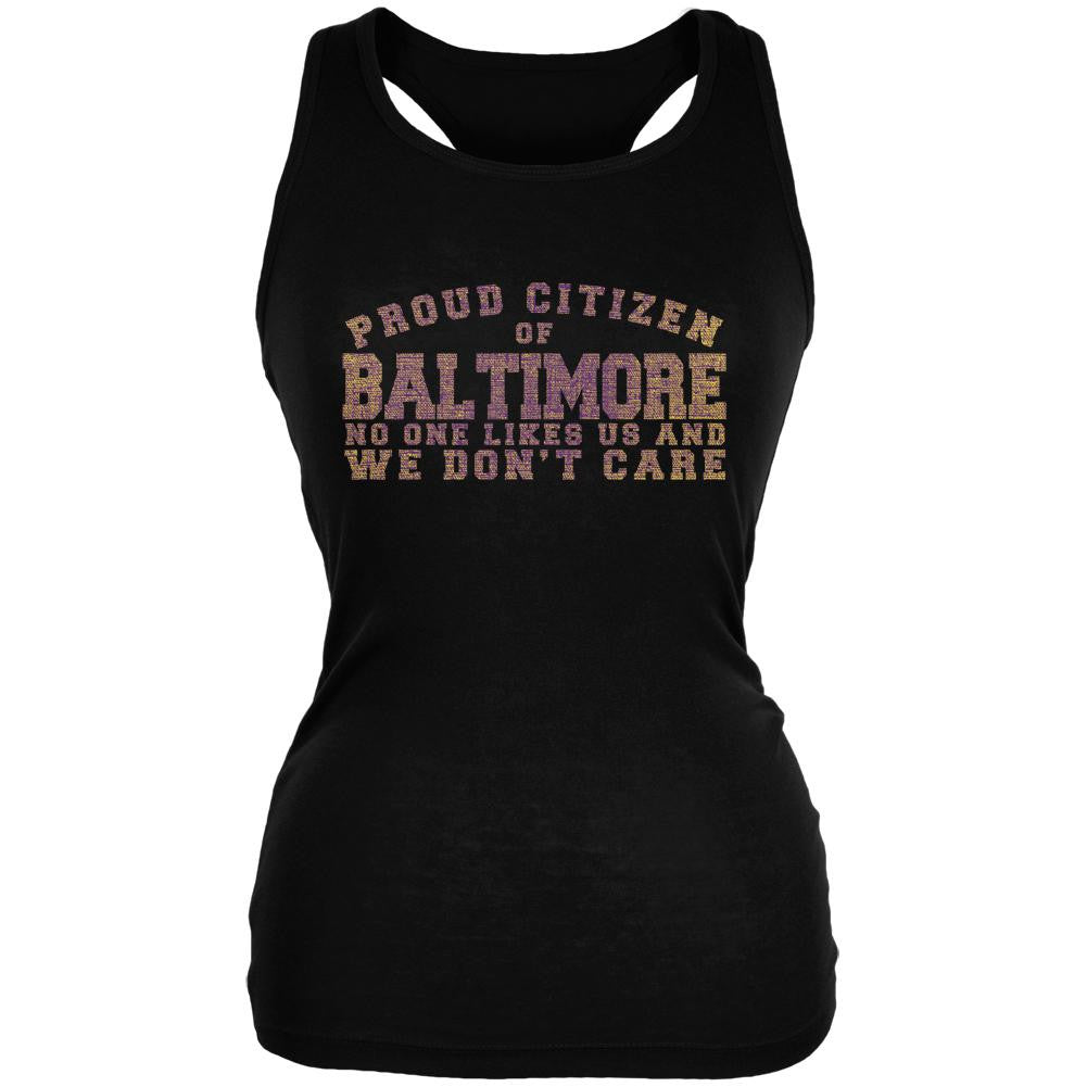 Proud No One Likes Baltimore Black Juniors Soft Tank Top Juniors Tank Tops Old Glory 2XL Black 