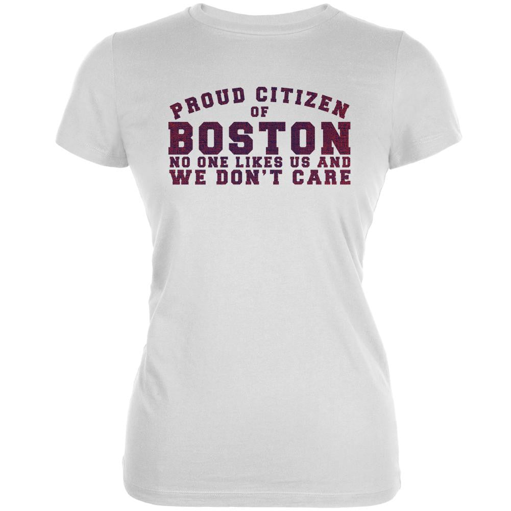 Proud No One Likes Boston White Juniors Soft T-Shirt Juniors T-Shirts Old Glory 2XL White 