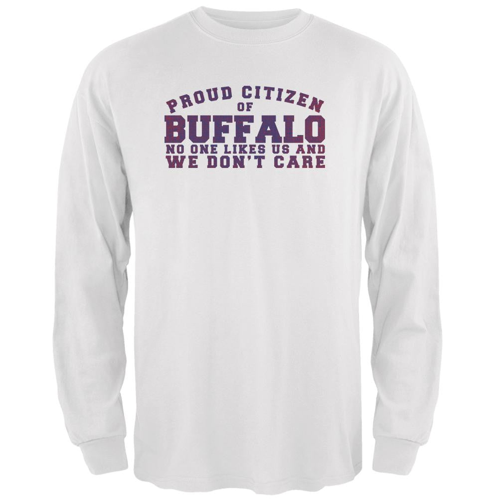 Proud No One Likes Buffalo White Adult Long Sleeve T-Shirt Men's Long Sleeves Old Glory 2XL White 