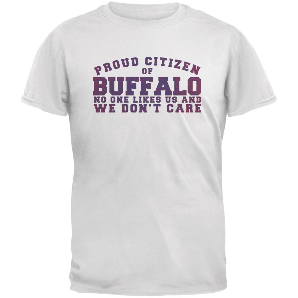Proud No One Likes Buffalo White Adult T-Shirt Men's T-Shirts Old Glory 2XL White 