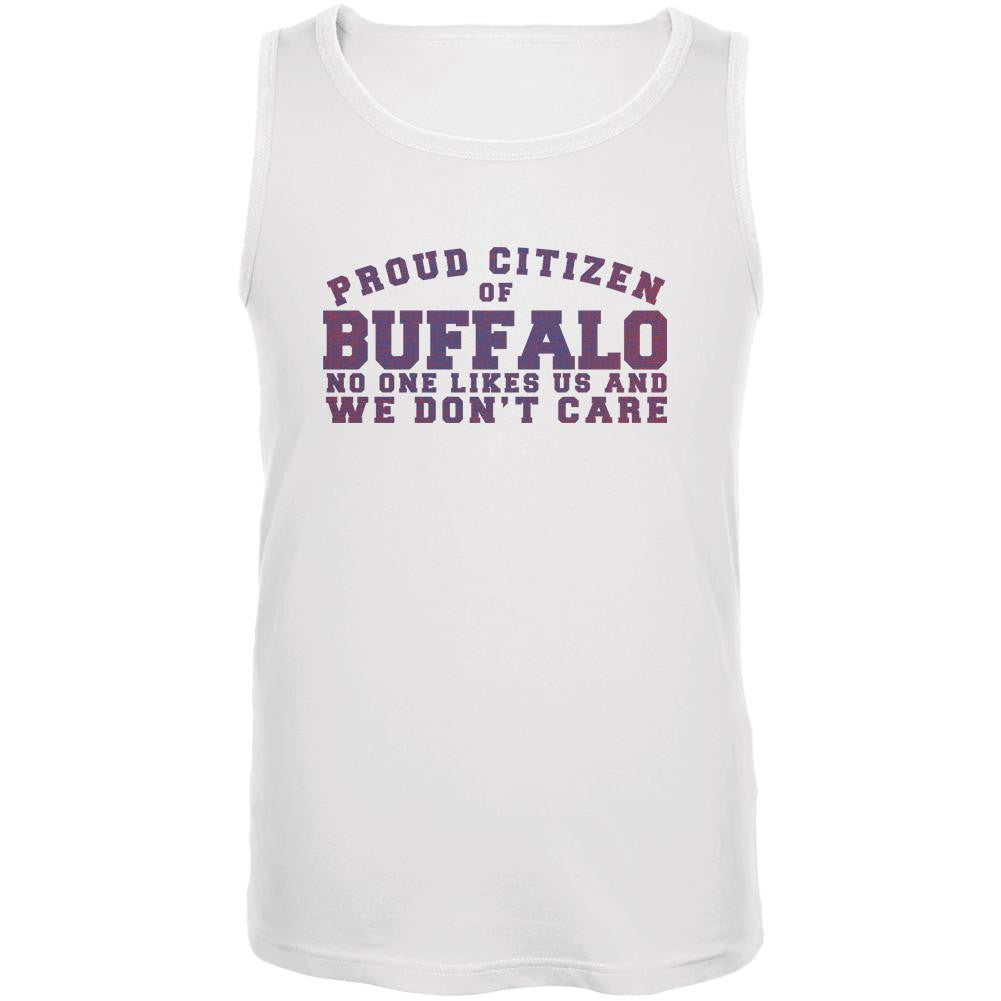 Proud No One Likes Buffalo White Adult Tank Top Men's Tank Tops Old Glory 2XL White 