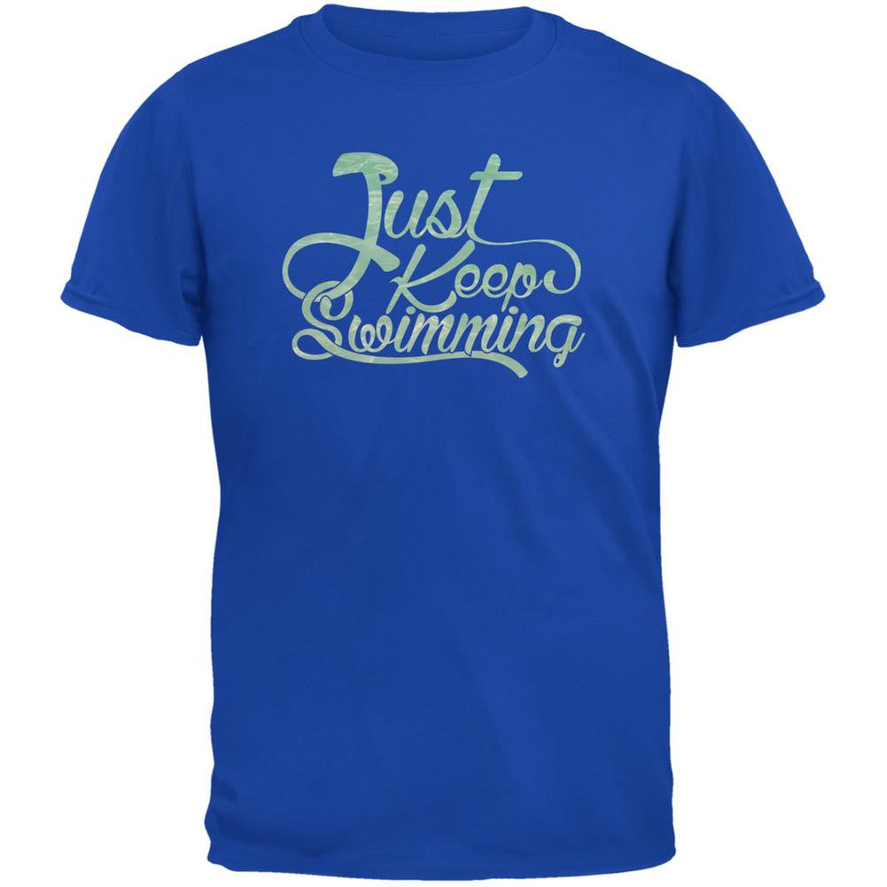 Just Keep Swimming Royal Adult T-Shirt Men's T-Shirts Old Glory 2XL Blue 