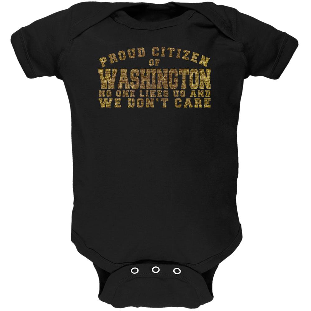 Proud No One Likes Washington Black Soft Baby One Piece Baby One Piece Old Glory 0-3M Black 