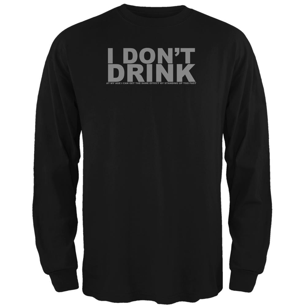 Do Not Drink Old Age Funny Black Adult Long Sleeve T-Shirt Men's Long Sleeves Old Glory 2XL Black 