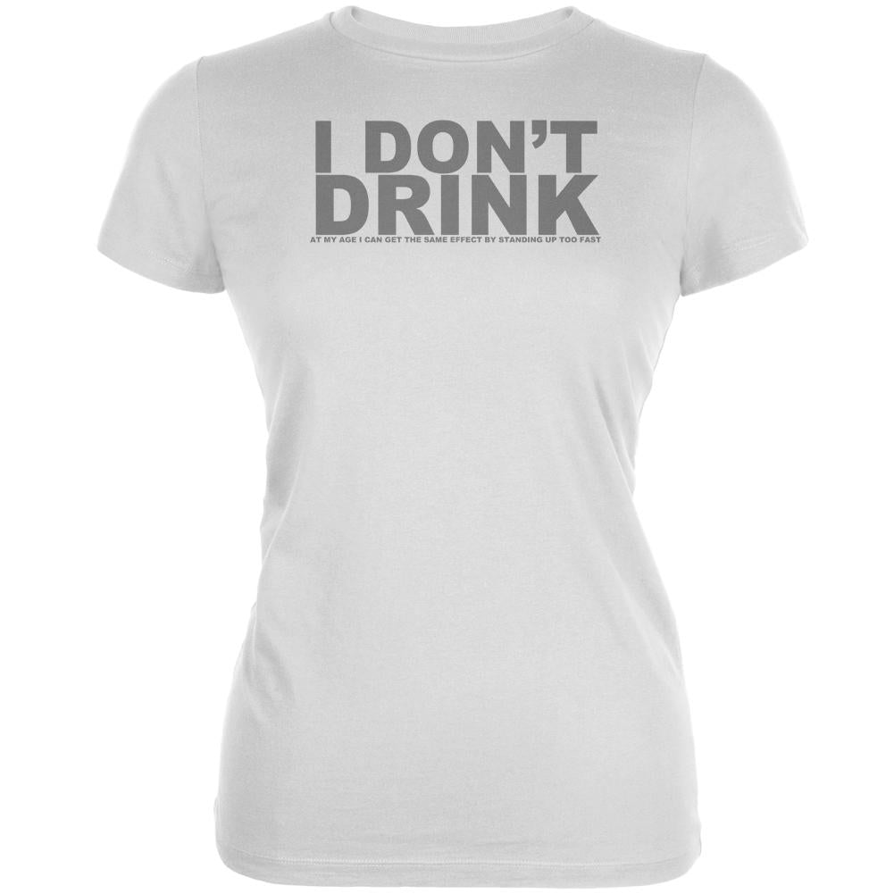 Do Not Drink Old Age Funny White Juniors Soft T-Shirt Juniors T-Shirts Old Glory 2XL White 