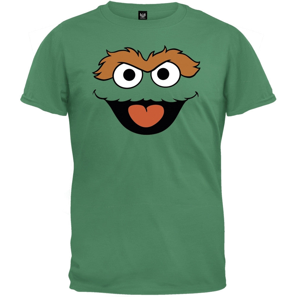 Sesame Street - Oscar Head - T-Shirt Men's T-Shirts Sesame Street SM Green 