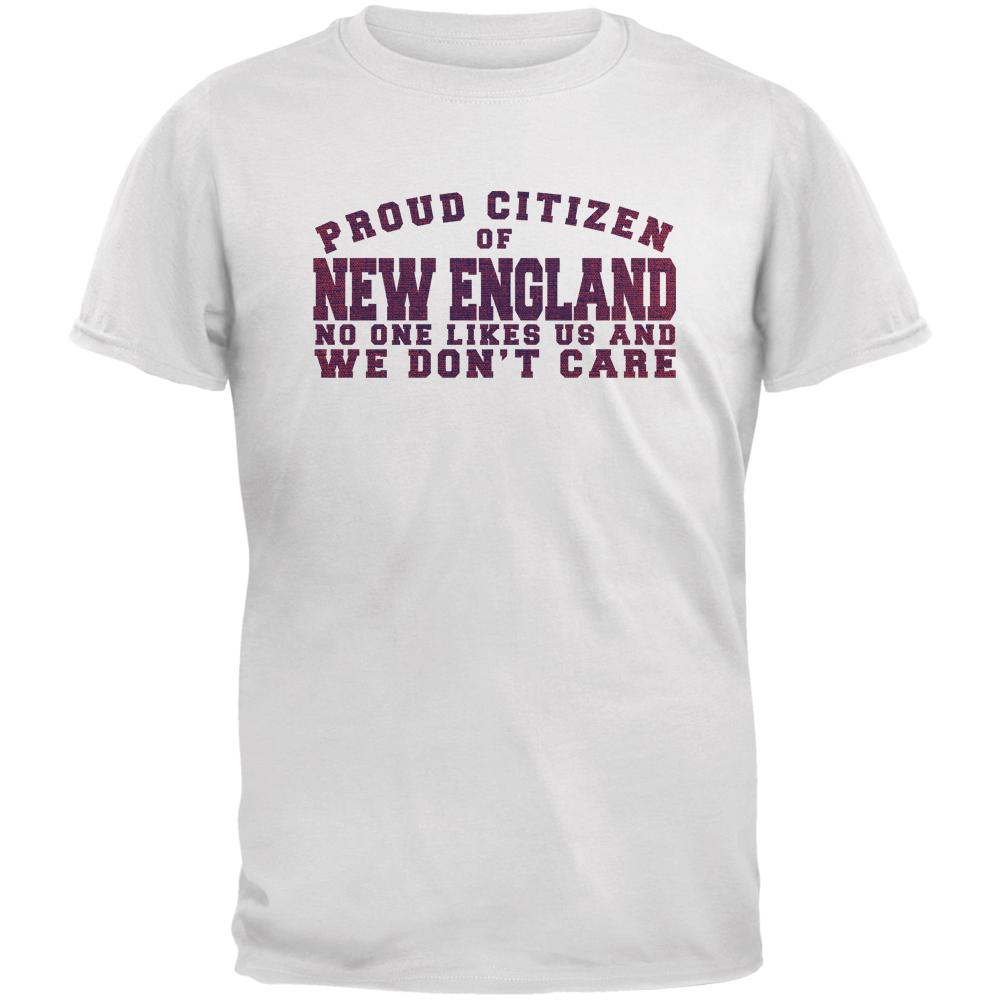 Proud No One Likes New England White Adult T-Shirt Men's T-Shirts Old Glory 2XL White 