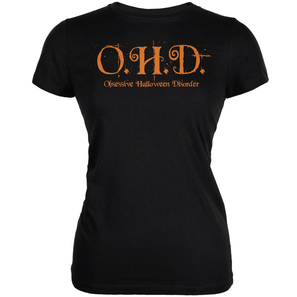 OHD Obsessive Halloween Disorder Black Juniors Soft T-Shirt Juniors T-Shirts Old Glory 2XL Black 