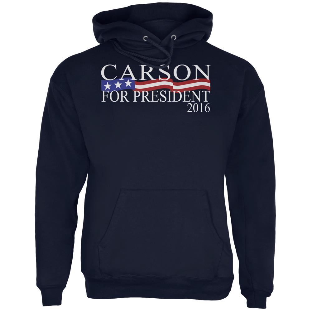 Election 2016 President Ben Carson Navy Adult Hoodie Men's Hoodies Old Glory 2XL Blue 