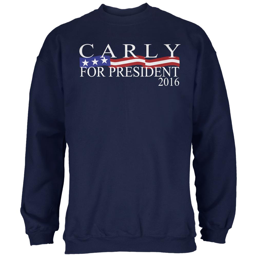 Election 2016 President Carly Fiorina Navy Adult Sweatshirt Men's Sweatshirts Old Glory 2XL Blue 