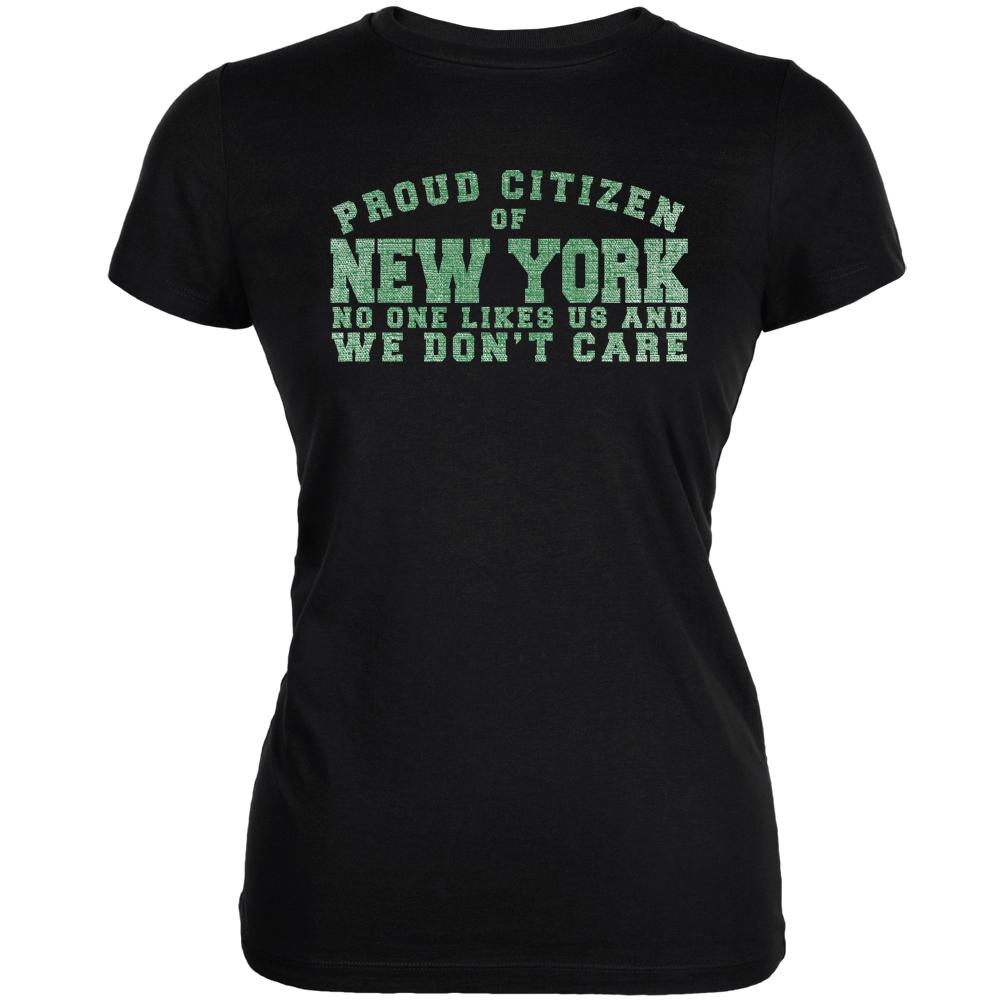 Proud No One Likes New York Black Juniors Soft T-Shirt Juniors T-Shirts Old Glory 2XL Black 