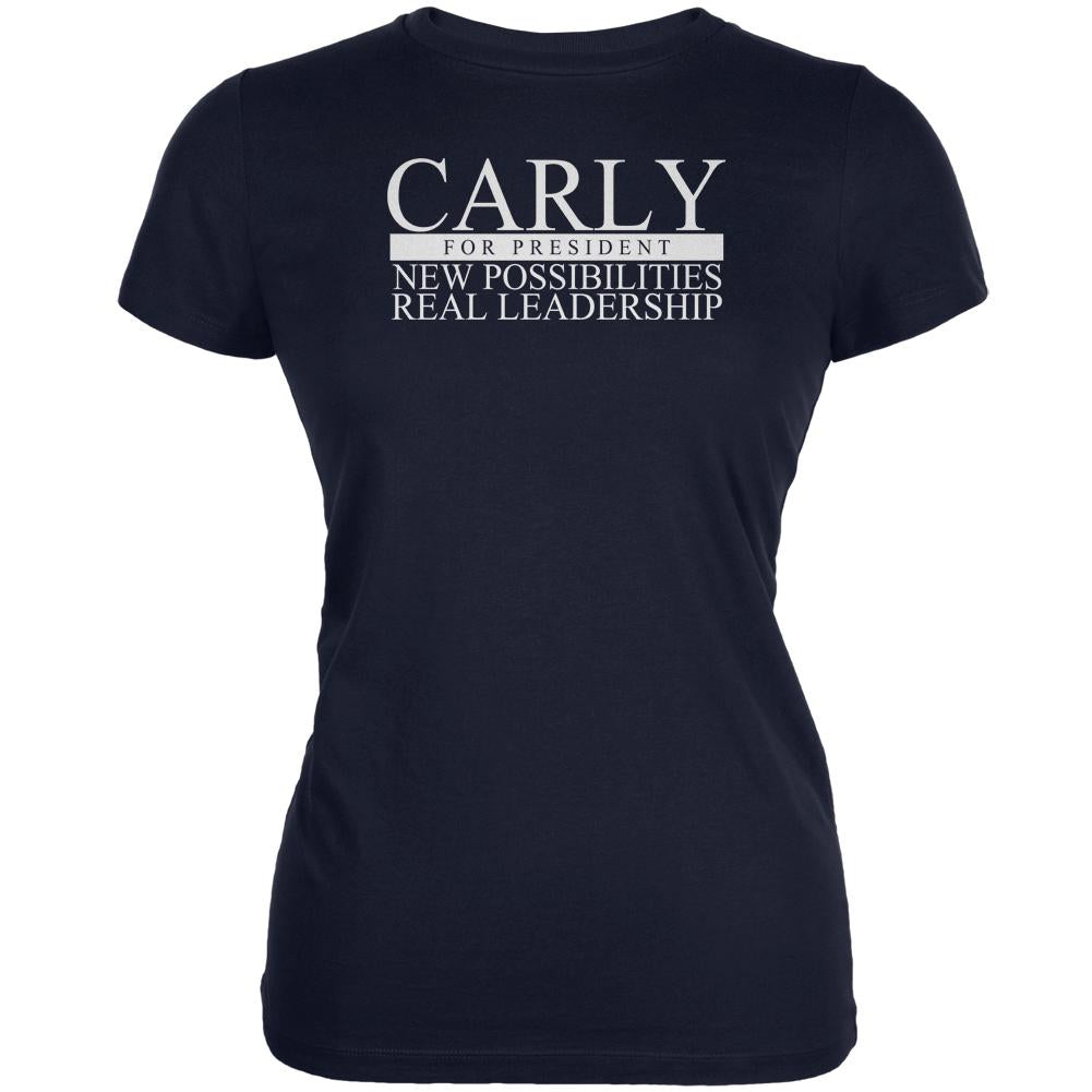 Election Carly Fiorina Possibilities Leadership Navy Juniors Soft T-Shirt Juniors T-Shirts Old Glory 2XL Blue 