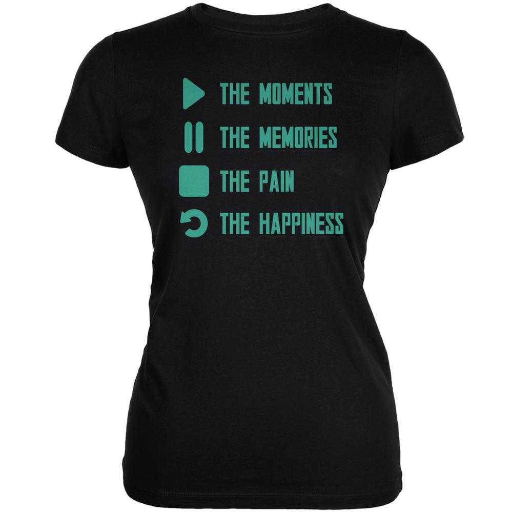 Inspirational Play The Moments Black Juniors Soft T-Shirt Juniors T-Shirts Old Glory 2XL Black 