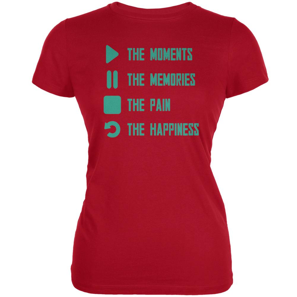 Inspirational Play The Moments Red Juniors Soft T-Shirt Juniors T-Shirts Old Glory 2XL Red 