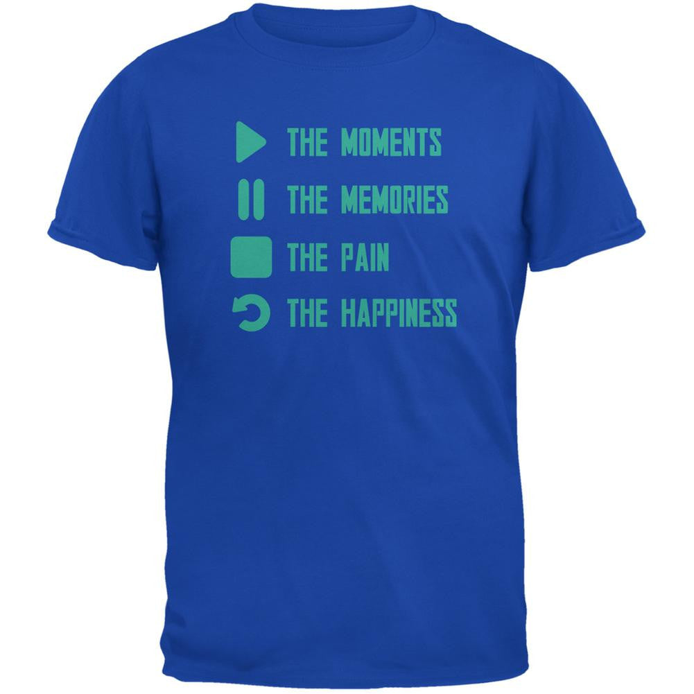 Inspirational Play The Moments Royal Adult T-Shirt Men's T-Shirts Old Glory 2XL Blue 