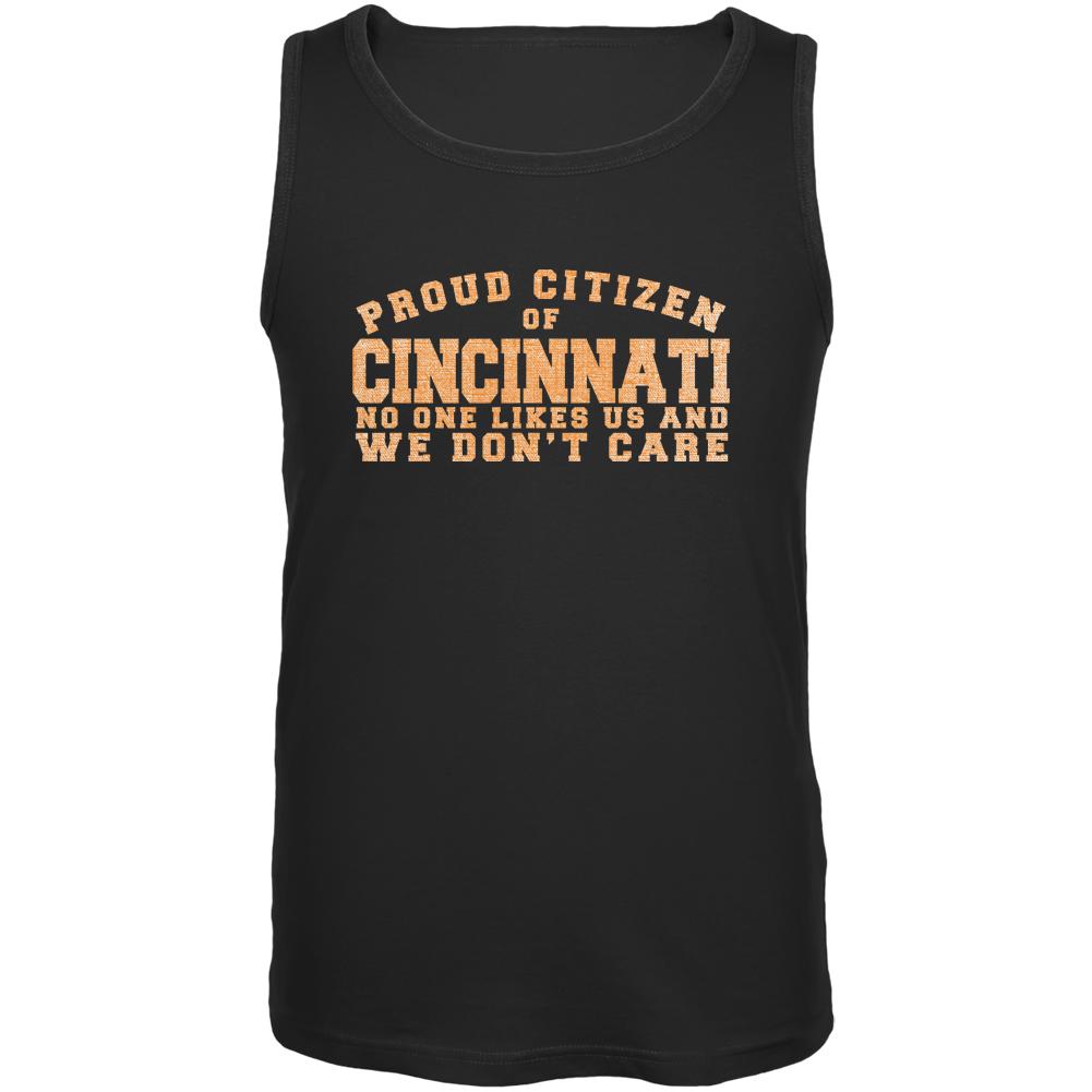 Proud No One Likes Cincinnati Black Adult Tank Top Men's Tank Tops Old Glory 2XL Black 