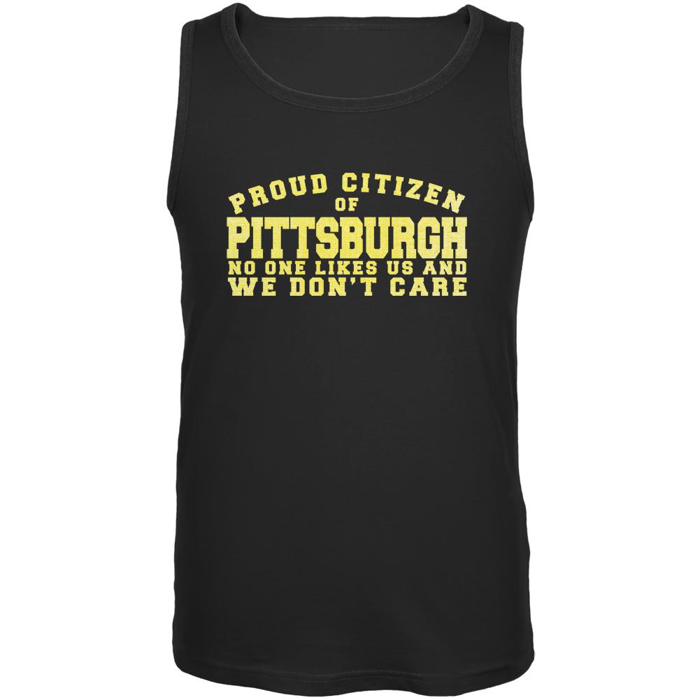 Proud No One Likes Pittsburgh Black Adult Tank Top Men's Tank Tops Old Glory 2XL Black 