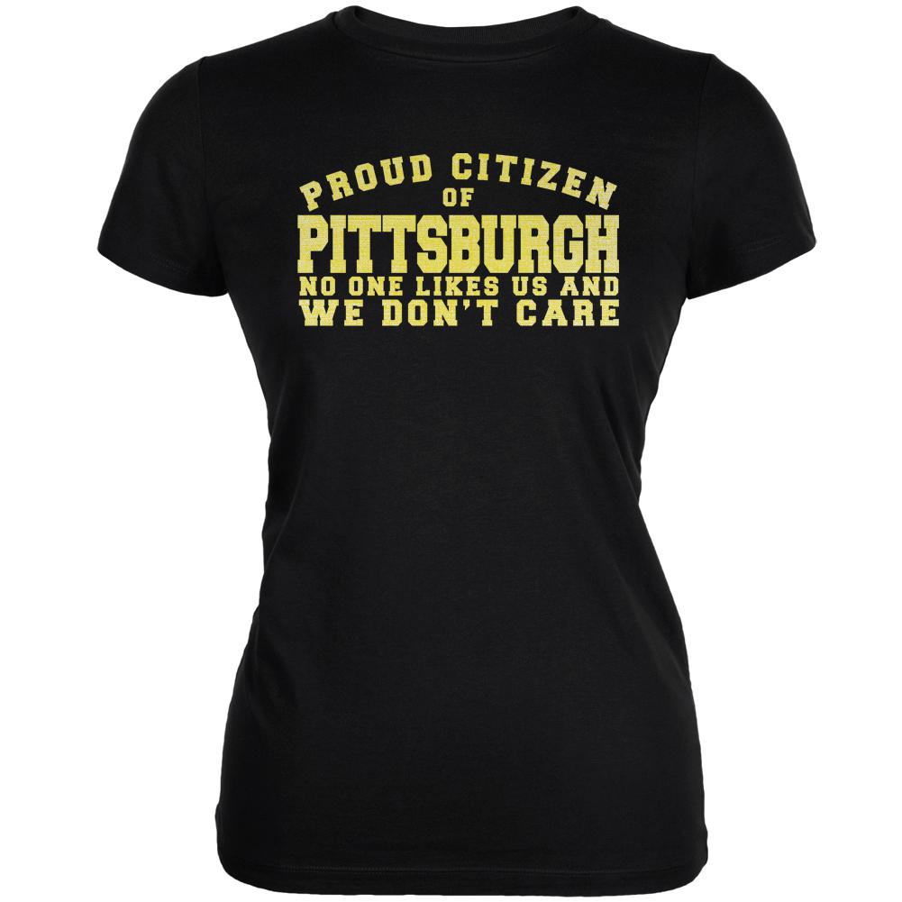 Proud No One Likes Pittsburgh Black Juniors Soft T-Shirt Juniors T-Shirts Old Glory 2XL Black 
