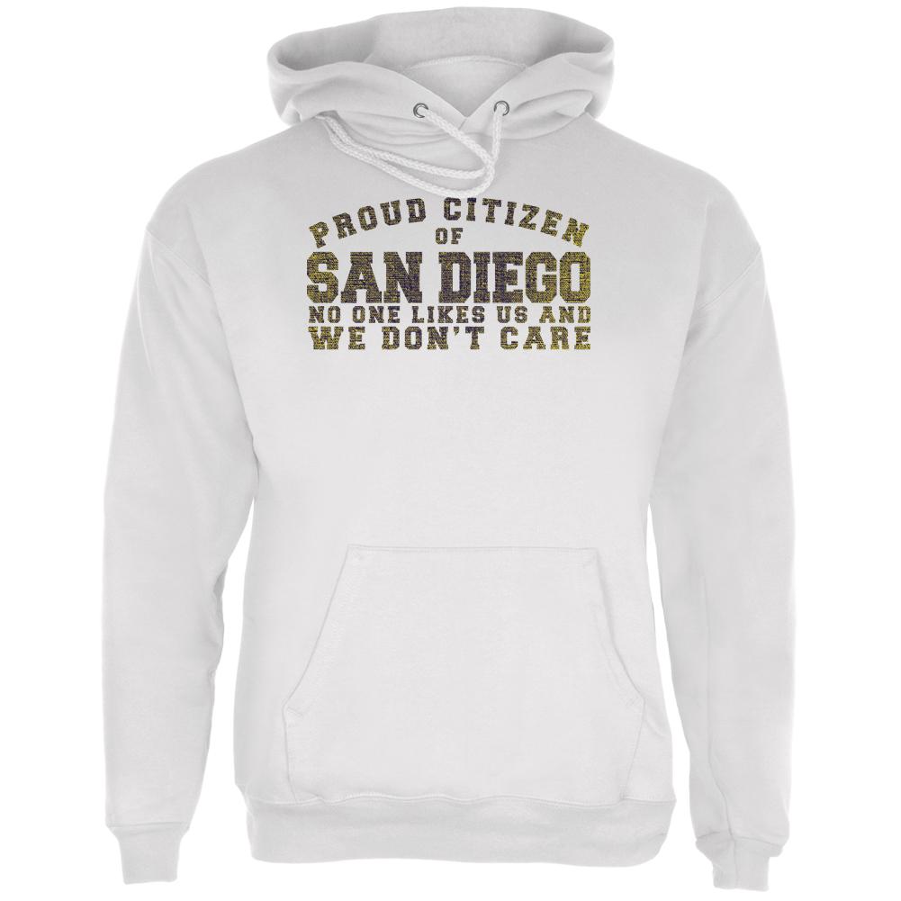 Proud No One Likes San Diego White Adult Hoodie Men's Hoodies Old Glory LG White 