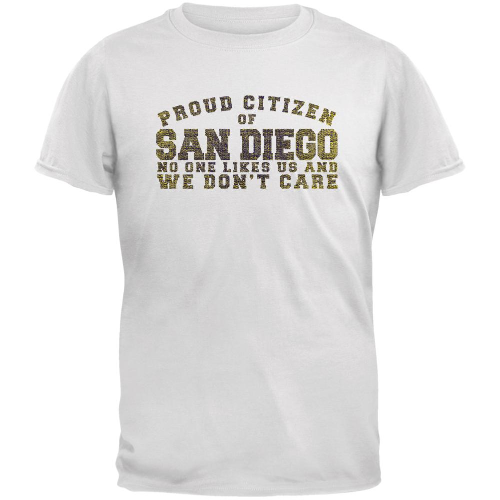 Proud No One Likes San Diego White Adult T-Shirt Men's T-Shirts Old Glory 2XL White 