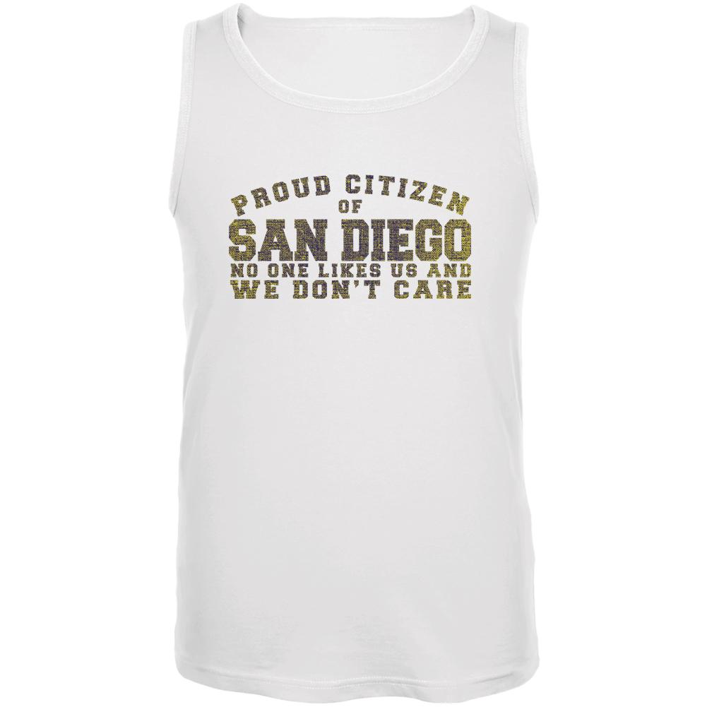 Proud No One Likes San Diego White Adult Tank Top Men's Tank Tops Old Glory 2XL White 
