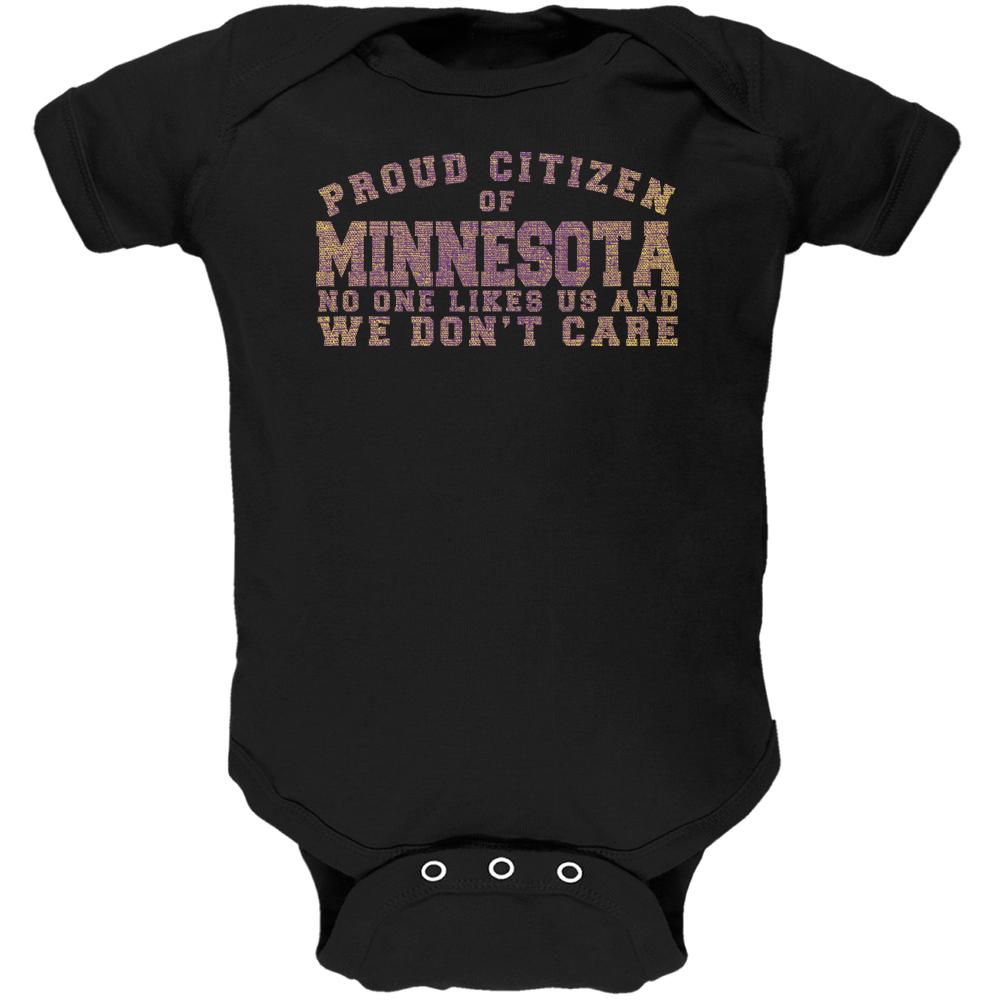 Proud No One Likes Minnesota Black Soft Baby One Piece Baby One Piece Old Glory 0-3M Black 