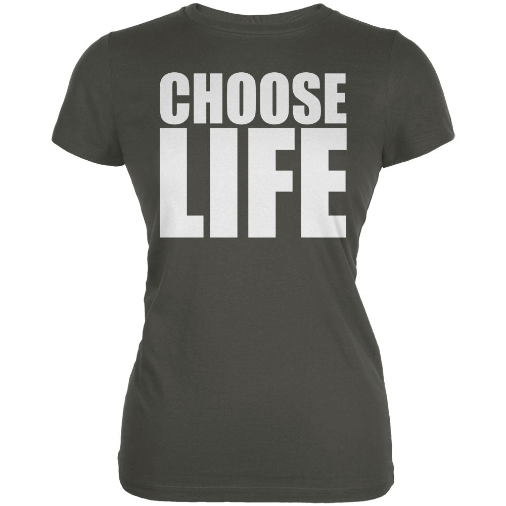 Choose Life Asphalt Juniors Soft T-Shirt Juniors T-Shirts Old Glory 2XL Grey 