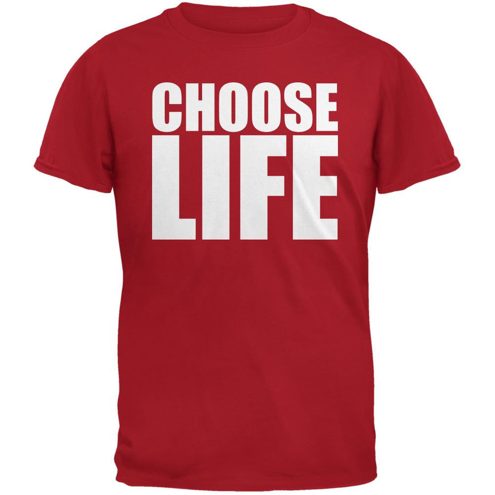 Choose Life Red Adult T-Shirt Men's T-Shirts Old Glory 2XL Red 