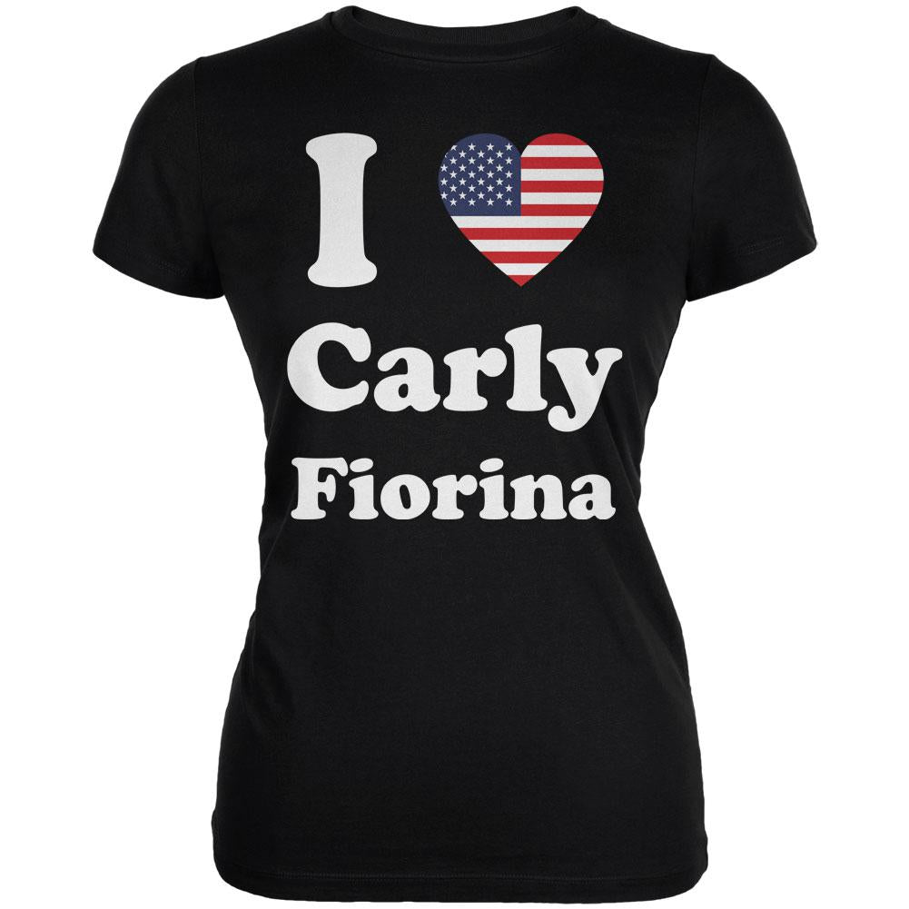 Election 2016 I Heart Carly Fiorina Black Juniors Soft T-Shirt Juniors T-Shirts Old Glory 2XL Black 