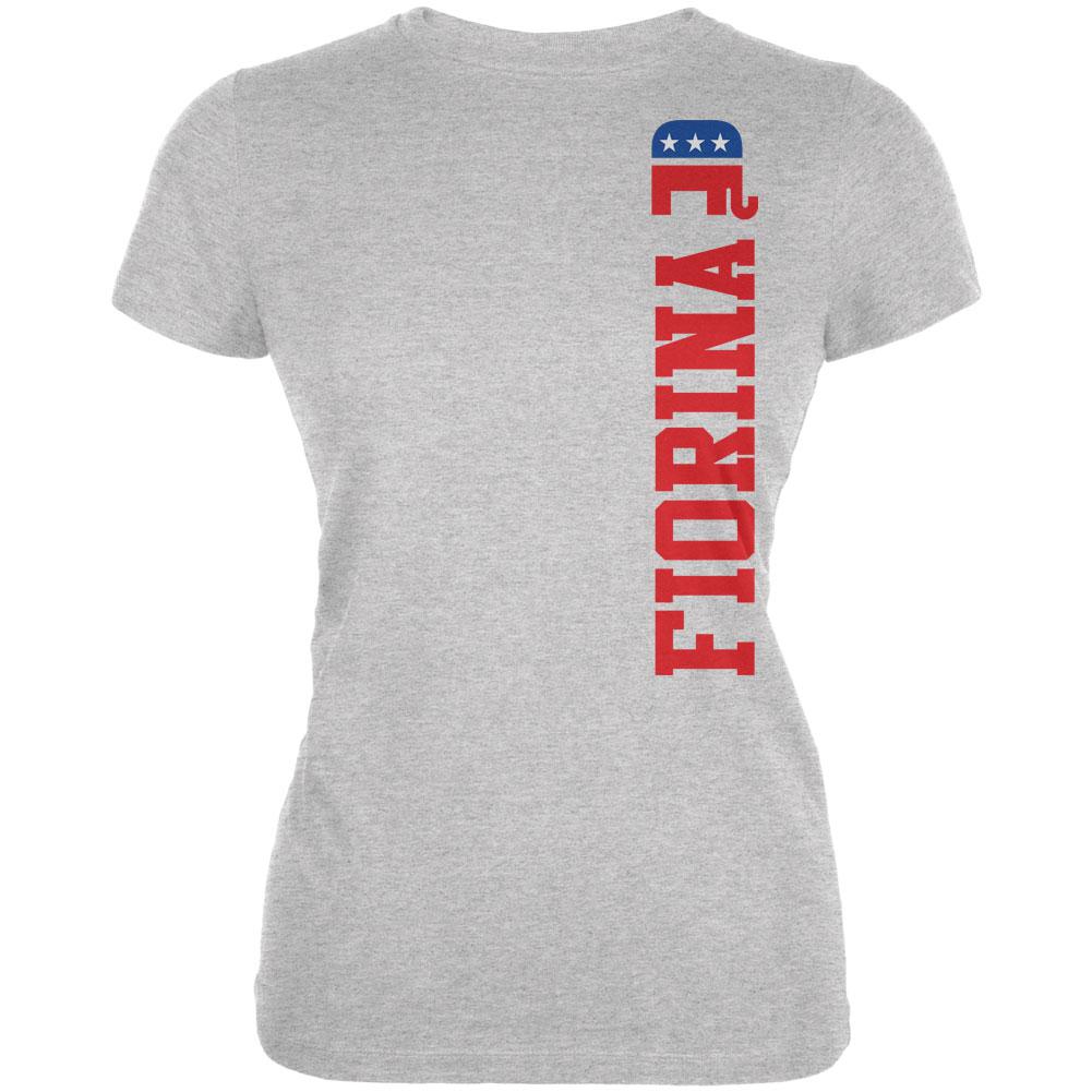 Election 2016 Team Carly Fiorina Heather Grey Juniors Soft T-Shirt Juniors T-Shirts Old Glory 2XL Grey 