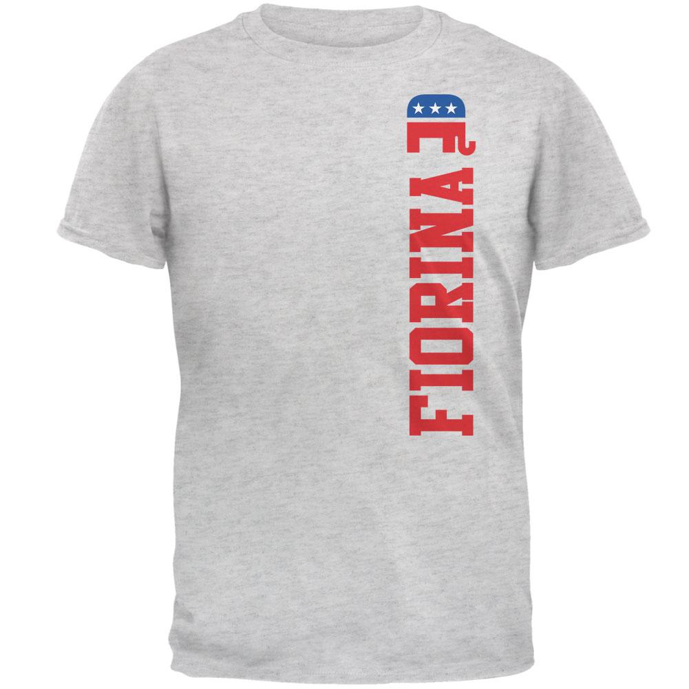 Election 2016 Team Carly Fiorina Light Heather Grey Adult T-Shirt Men's T-Shirts Old Glory 2XL Grey 