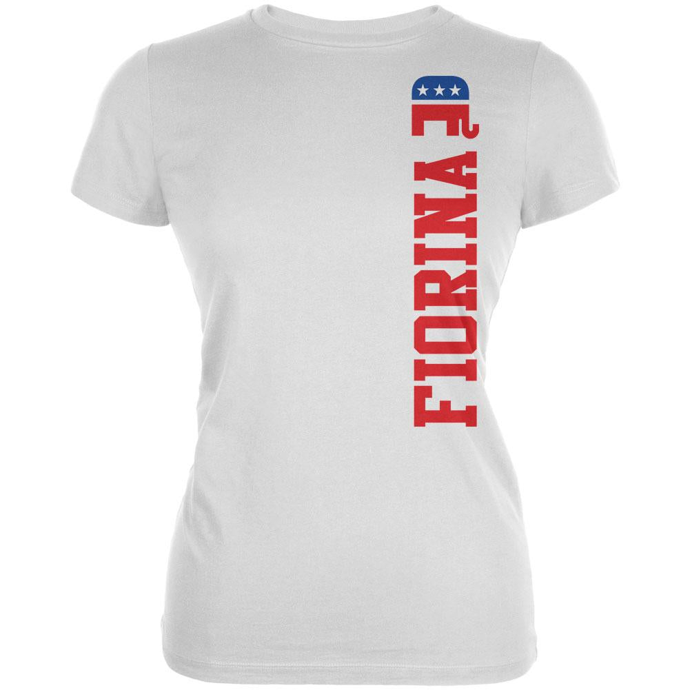 Election 2016 Team Carly Fiorina White Juniors Soft T-Shirt Juniors T-Shirts Old Glory 2XL White 