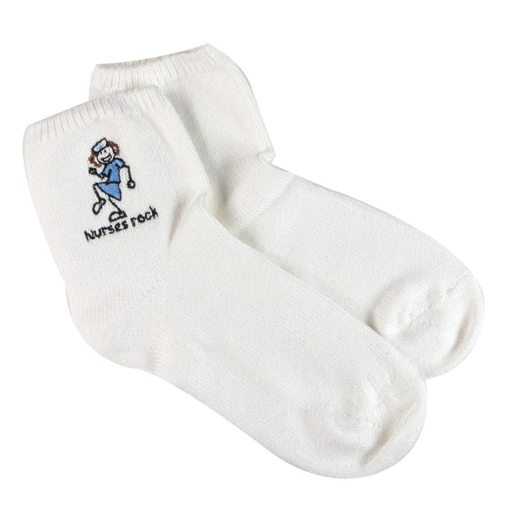 Nurses Rock Embroidery White Adult Socks Men's Socks Old Glory   