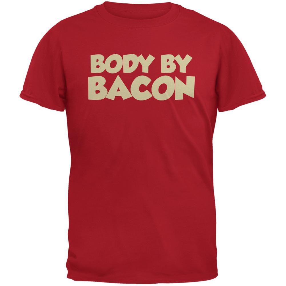 Body By Bacon Red Adult T-Shirt Men's T-Shirts Old Glory 2XL Red 