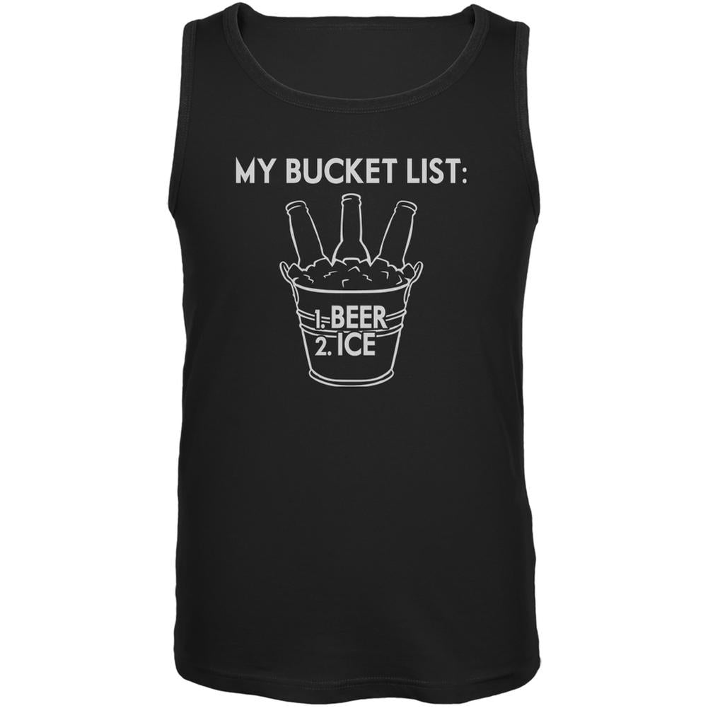 My Bucket List Beer and Ice Black Adult Tank Top Men's Tank Tops Old Glory SM Black 