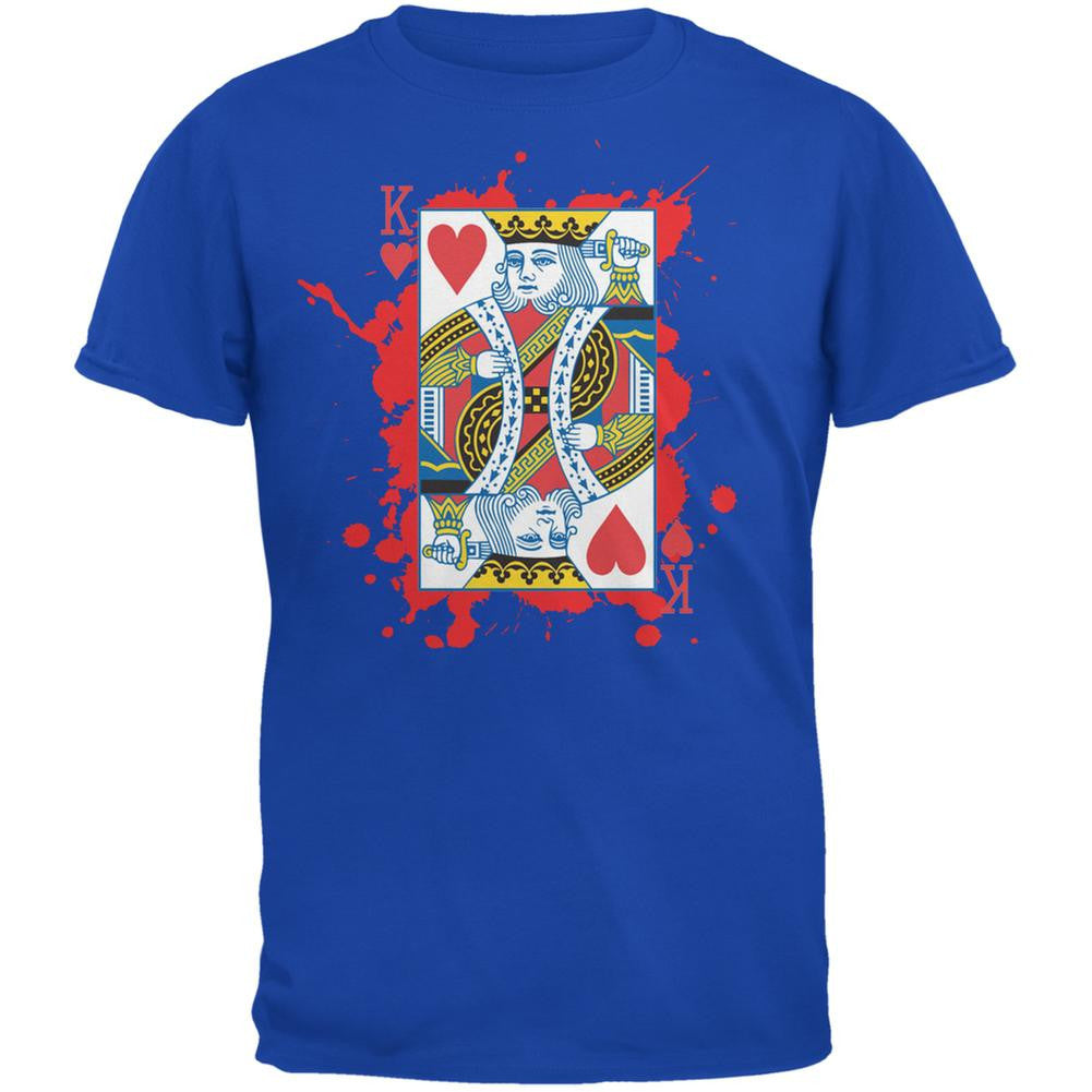 Suicide King of Hearts Royal Adult T-Shirt Men's T-Shirts Old Glory 2XL Blue 