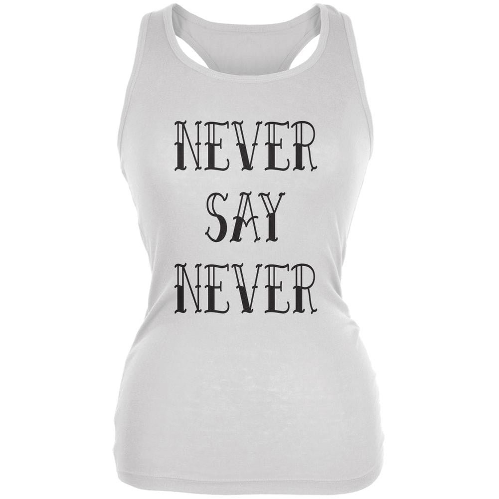 Never Say Never White Juniors Soft Tank Top Juniors Tank Tops Old Glory 2XL White 