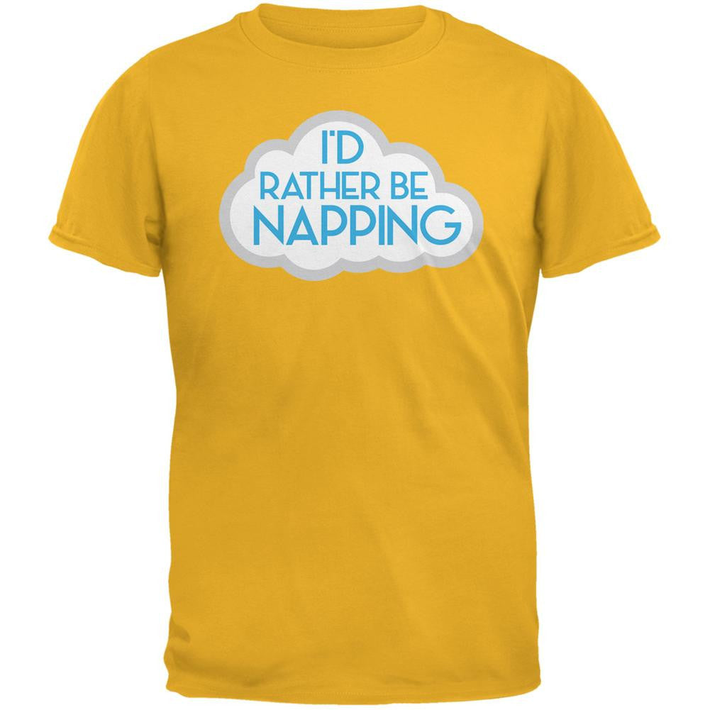 I'd Rather Be Napping Gold Adult T-Shirt Men's T-Shirts Old Glory 2XL Yellow 