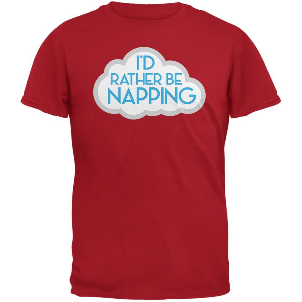 I'd Rather Be Napping Red Adult T-Shirt Men's T-Shirts Old Glory 2XL Red 