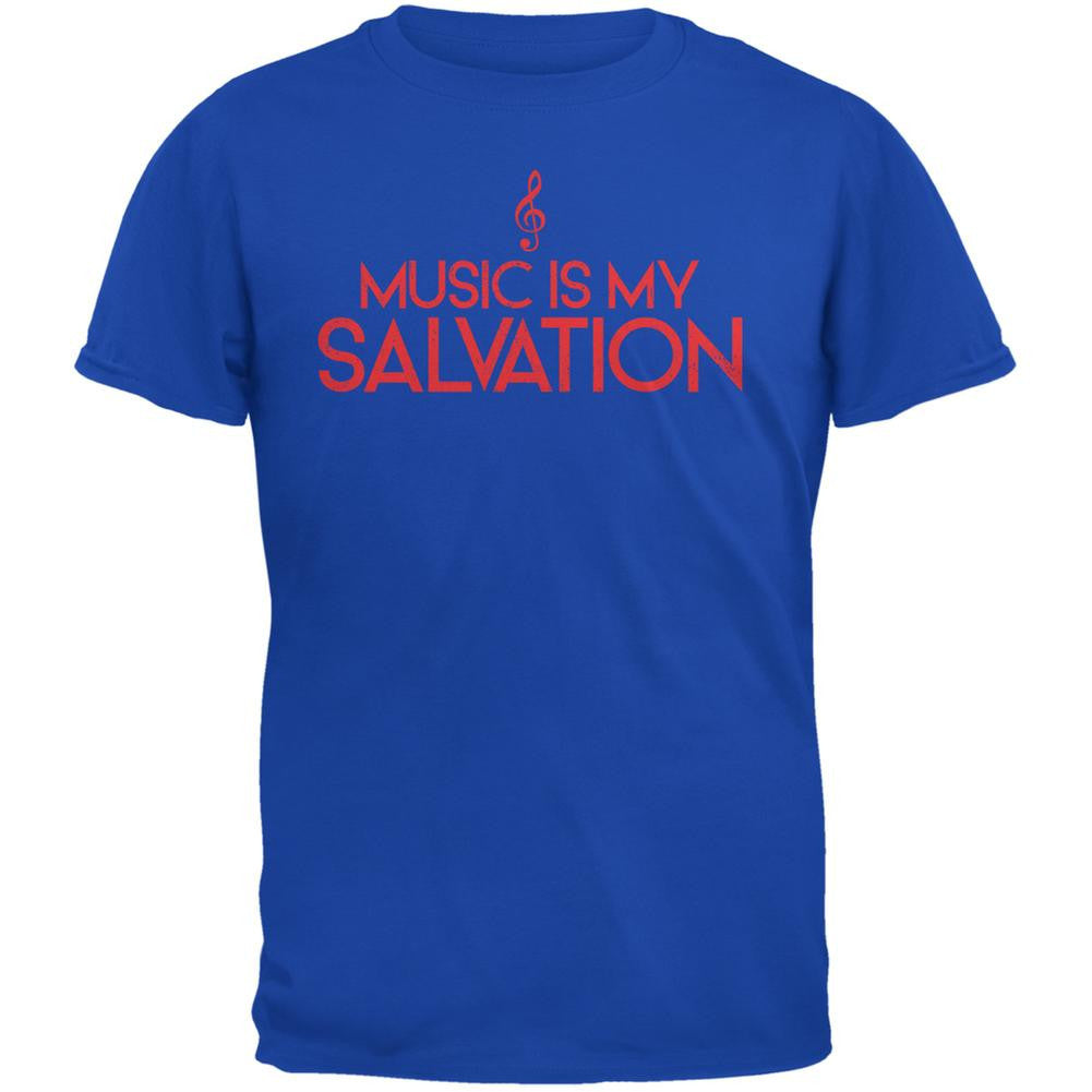 Music Is My Salvation Royal Adult T-Shirt Men's T-Shirts Old Glory 2XL Blue 