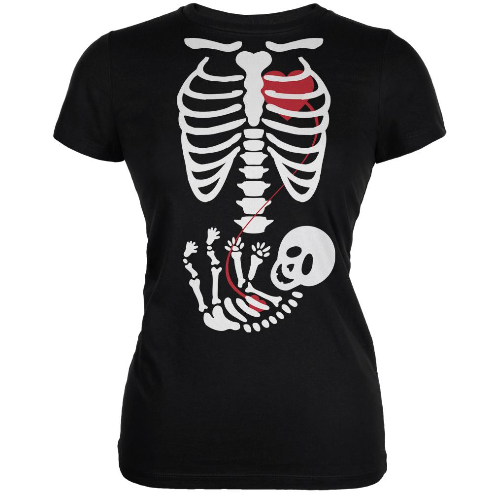 Halloween Baby Skeleton Black Juniors Soft T-Shirt Juniors T-Shirts Old Glory 2XL Black 