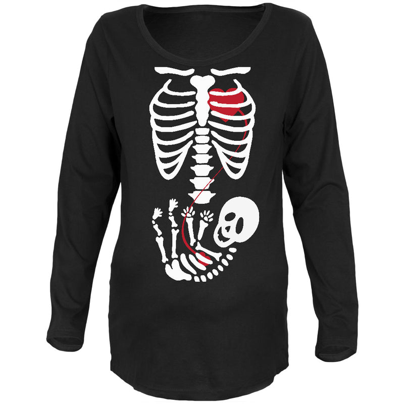 Halloween Baby Skeleton Black Maternity Soft Long Sleeve T-Shirt Men's Long Sleeves Old Glory LG Black 