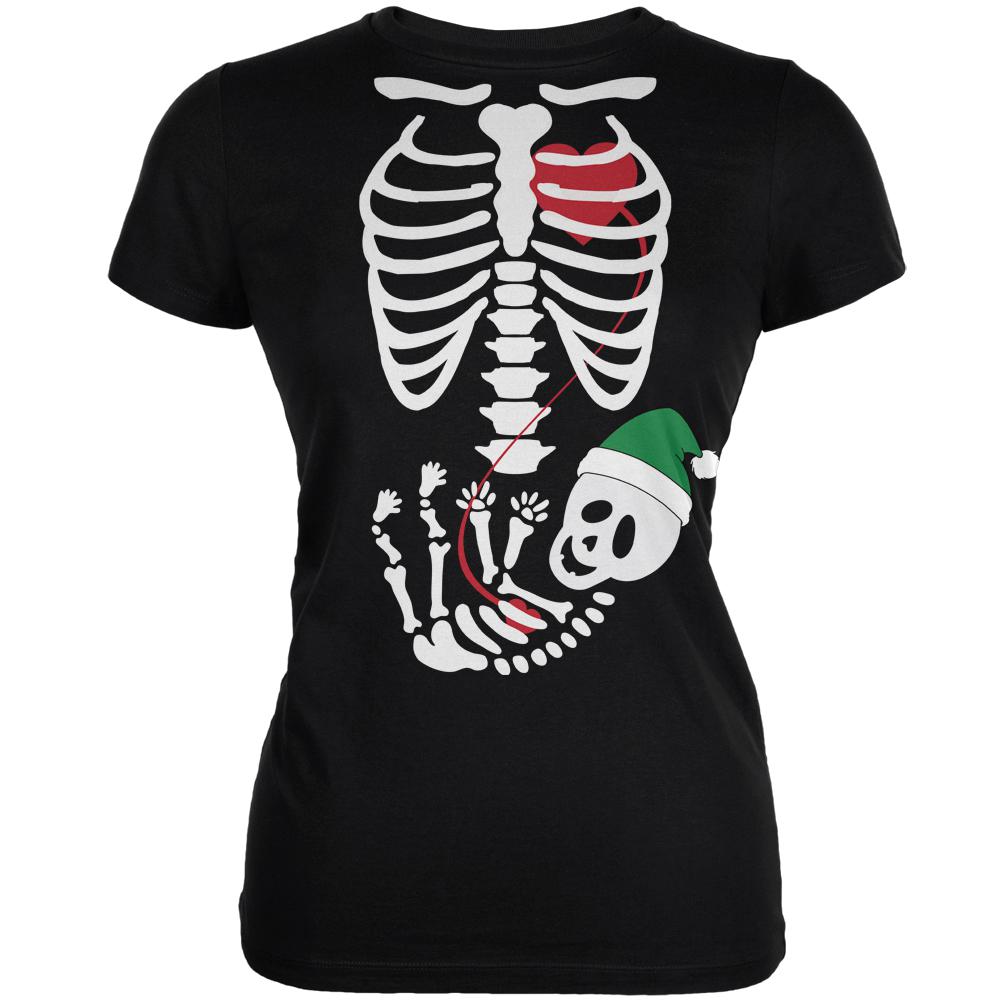 Halloween Elf Baby Skeleton Black Juniors Soft T-Shirt Juniors T-Shirts Old Glory 2XL Black 