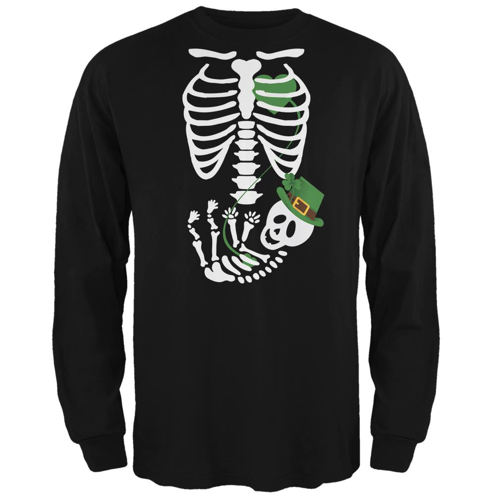 Halloween Irish Baby Skeleton Black Adult Long Sleeve T-Shirt Men's Long Sleeves Old Glory 2XL Black 