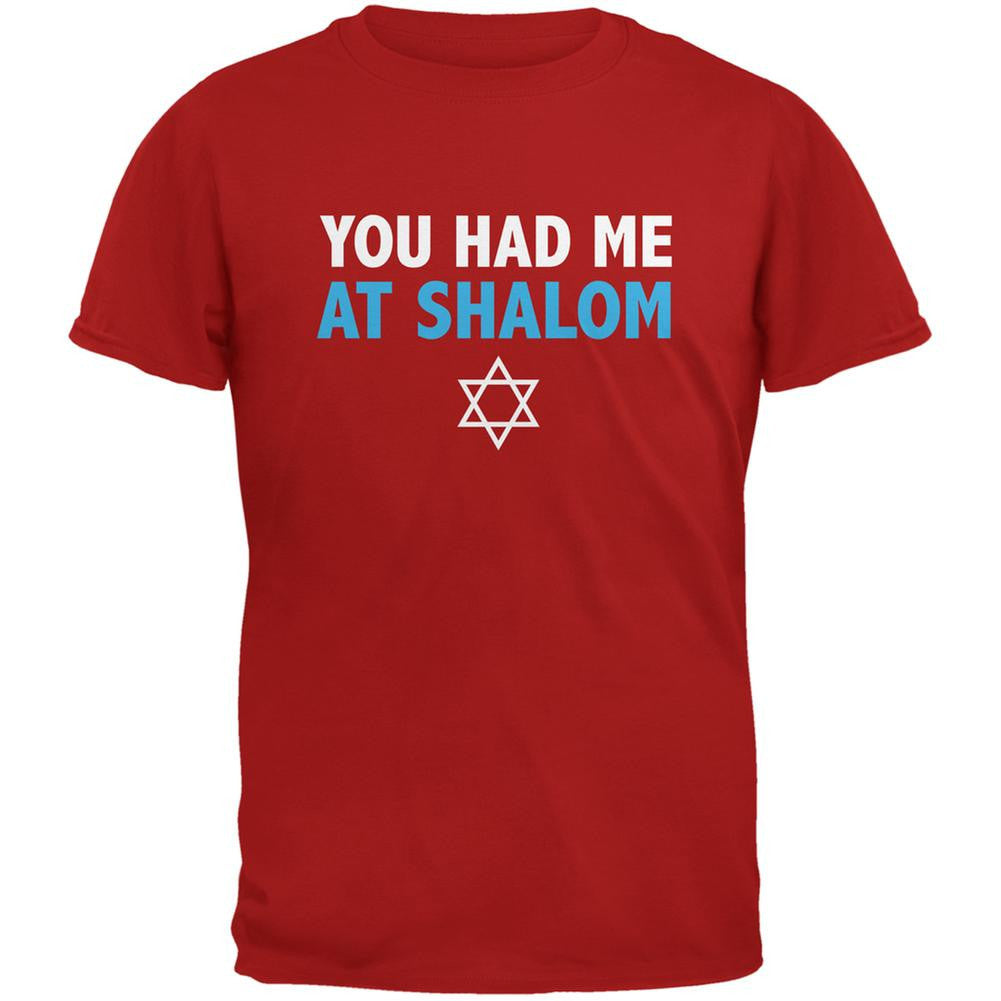 You Had Me At Shalom Red Adult T-Shirt Men's T-Shirts Old Glory 2XL Red 