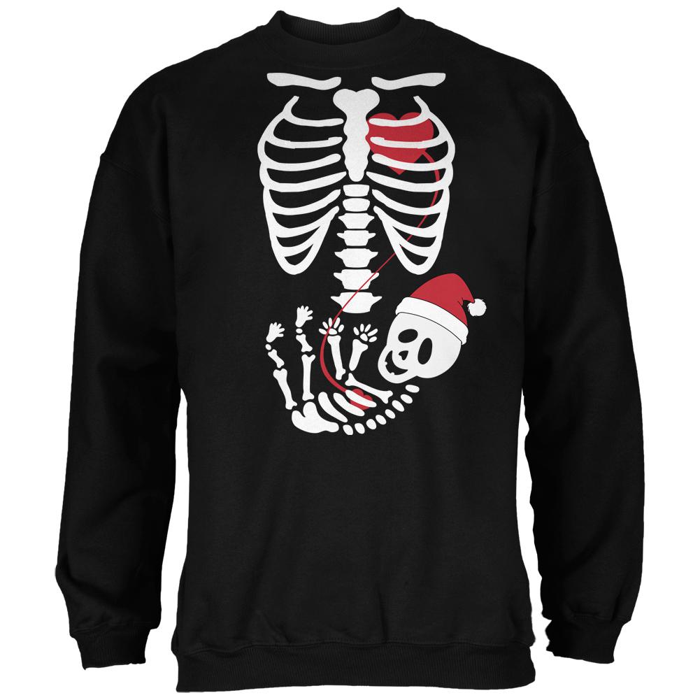 Halloween Santa Baby Skeleton Black Adult Sweatshirt Men's Sweatshirts Old Glory 2XL Black 