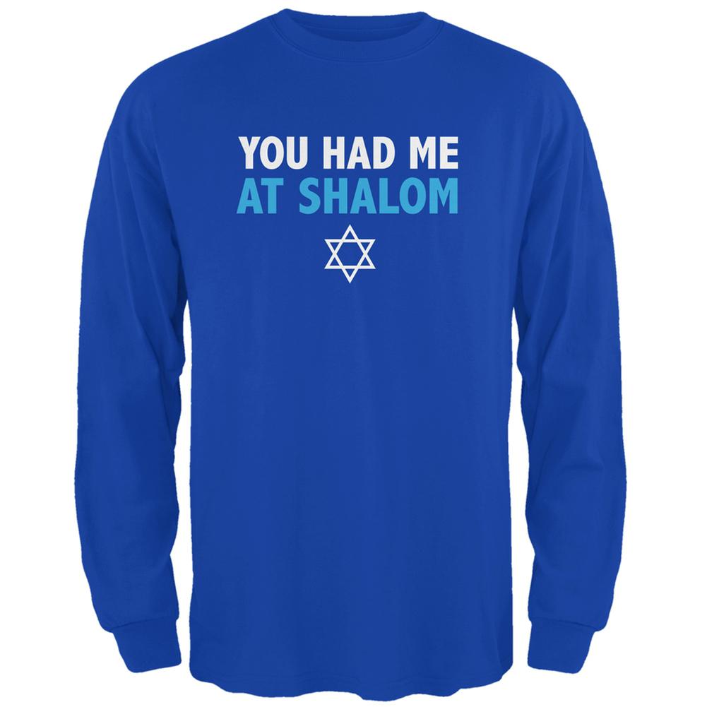 You Had Me At Shalom Royal Adult Long Sleeve T-Shirt Men's Long Sleeves Old Glory 2XL Blue 