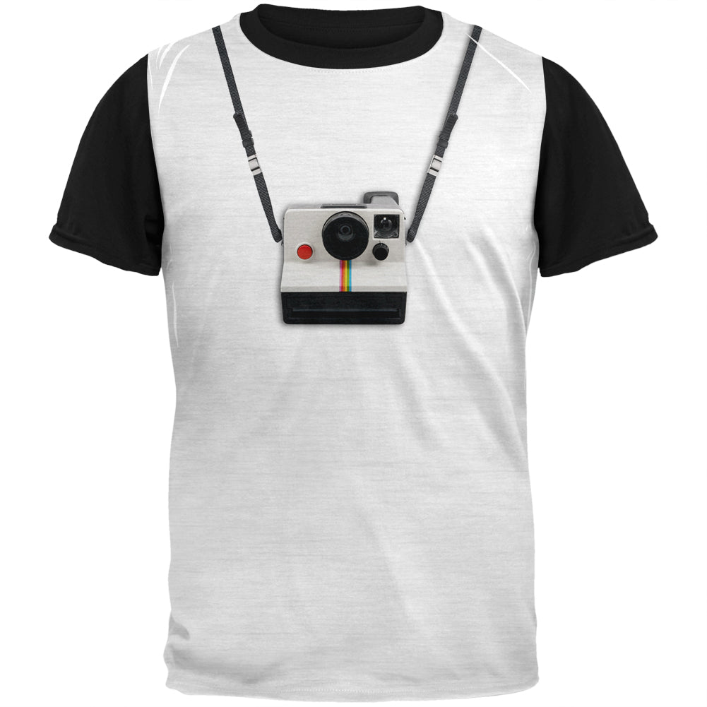 Halloween Photographer Polaroid Costume Adult Black Back T-Shirt Men's T-Shirts Old Glory SM Multi 